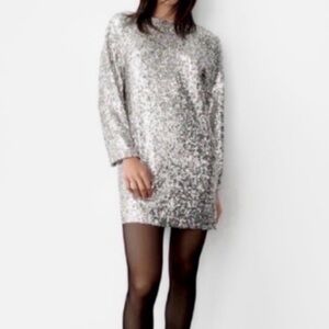 Silver Sequin Dress